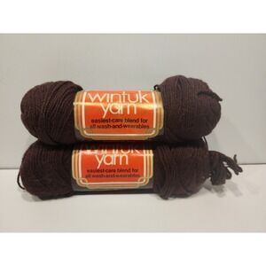 Vintage  Wintuk Yarn  Article No. K8500 3007 Dark Brown  2 Skeins